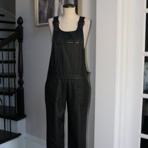 Rachel Roy Black Leather Overalls